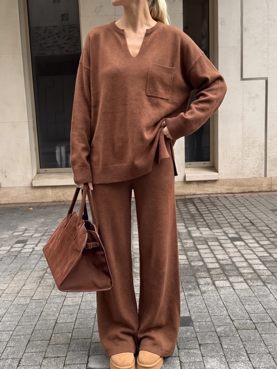 Kostyum ayollar uchun, to‘qilgan, sviter va shimdan iborat — ELLY FASHION - 