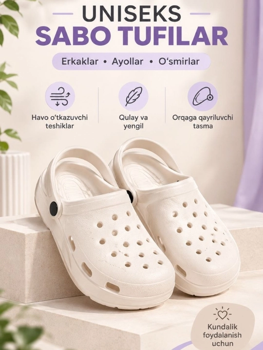 Erkaklar, ayollar va o‘smirlar uchun uniseks Sabo poyabzali - 