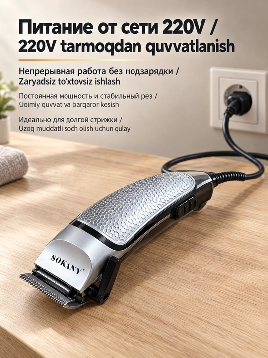 Проводная машинка для стрижки волос SOKANY SK-4643