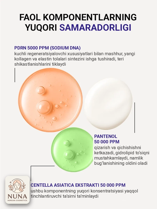 Dr. Althea PDRN Reju 5000 teri elastikligi uchun tinchlantiruvchi krem, 20 g