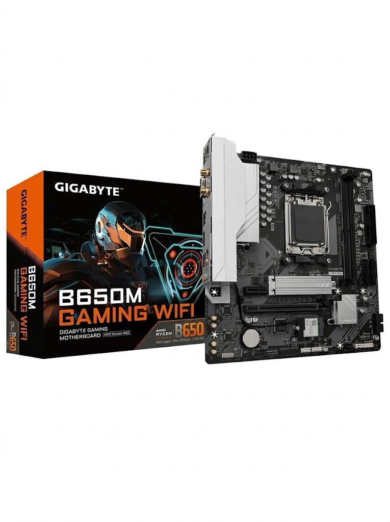 Ona plata GIGABYTE B650M GAMING WIFI, AM5 soket, DDR5, PCIe 4.0, mATX, o'yinlar uchun