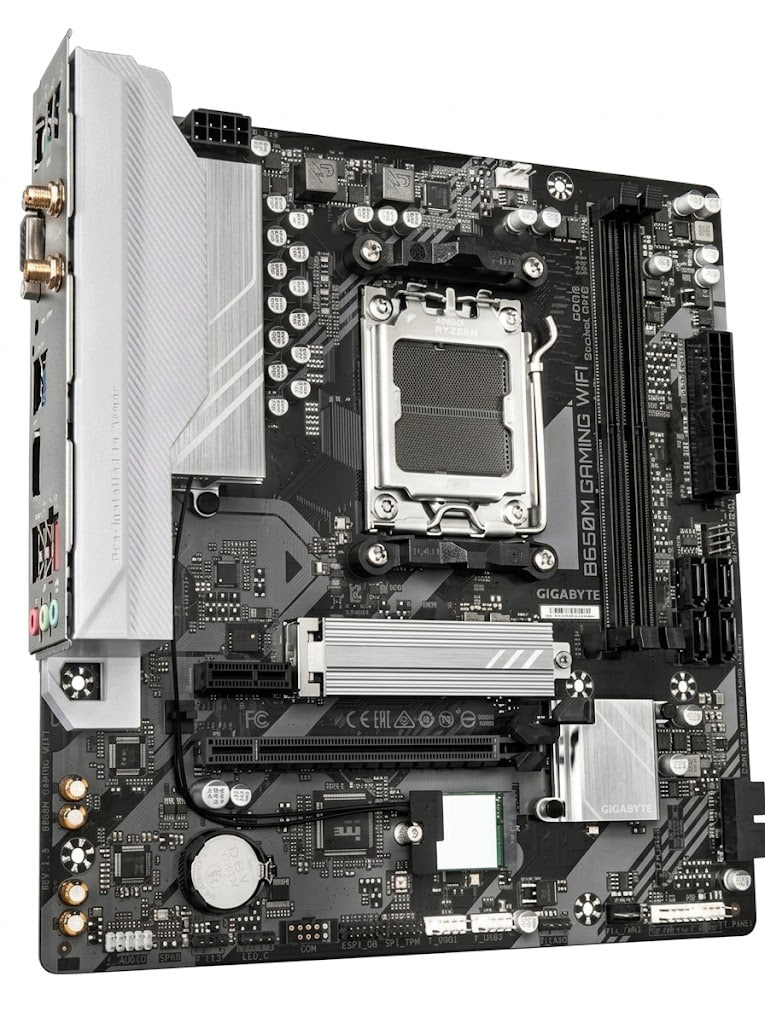 Ona plata GIGABYTE B650M GAMING WIFI, AM5 soket, DDR5, PCIe 4.0, mATX, o'yinlar uchun