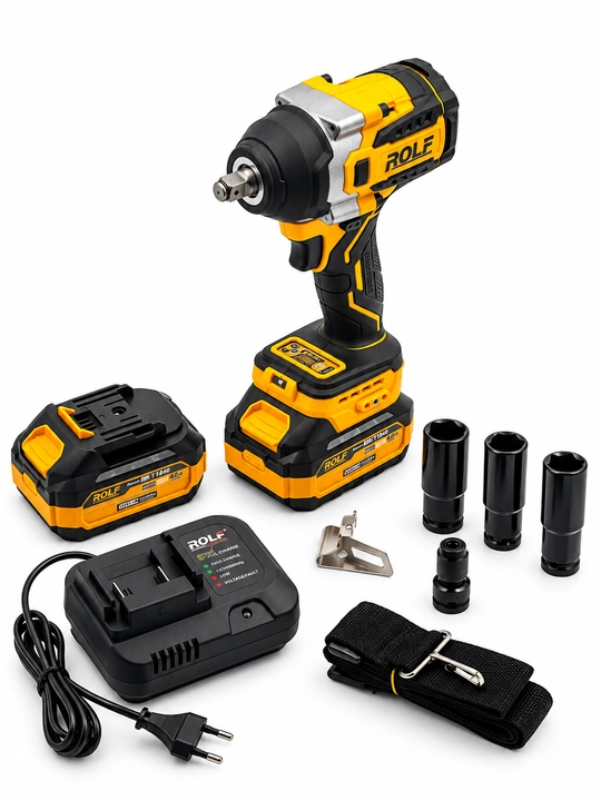 ROLF TOP-5050 akkumulyatorli zarbali gaykavert, 850 Nm, 20 V, 2 akkumulyator, cho‘tkasiz