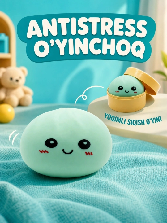 O'yinchoq, antistress yumshoq o'yinchoq, boallar va kattalar uchun - 