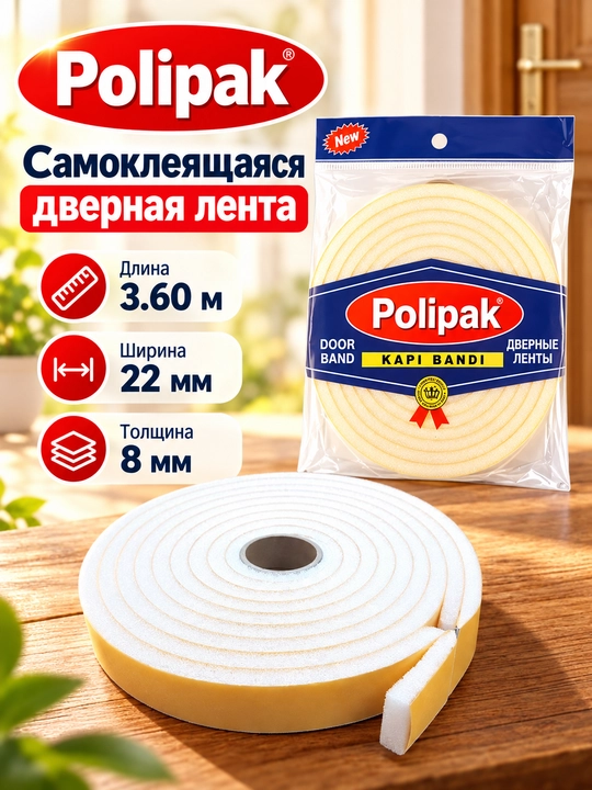 Deraza va eshiklar uchun ozi yopishuvchi zichlagich, 5 m
