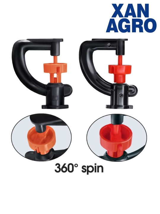 Mikrosprinkler to’plami: 360° aylanuvchi, 4 nasadkali va rezbali purkagich,mikropurkagich
