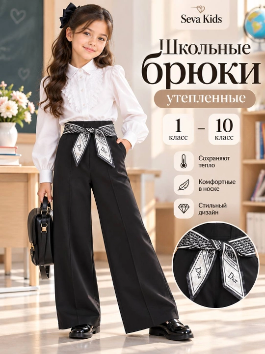 Стильные школьные брюки для девочек. Удобные, красивые и отлично подходят для школы - 