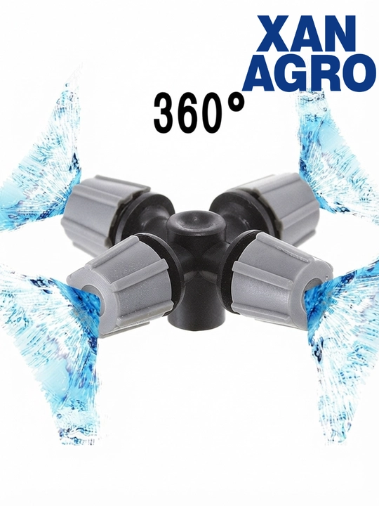 Mikrosprinkler to’plami: 360° aylanuvchi, 4 nasadkali va rezbali purkagich,mikropurkagich