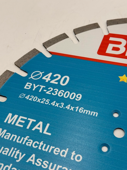 Алмазный отрезной диск BIYOTI BYT-236009, 420 мм, посадка 25,4 мм, толщина 3,4 мм