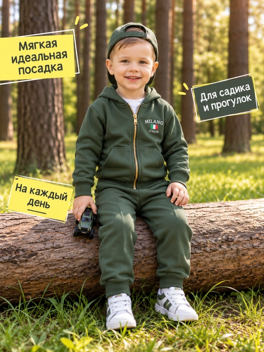 3-5 yoshli o‘g‘il bolalar uchun kuzgi kiyim, o‘g‘il bolalar uchun sport kostyumi