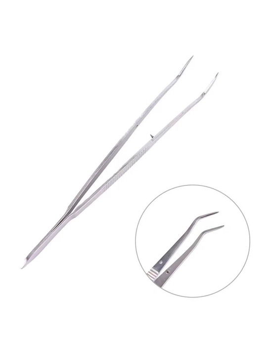 Kosmetik pinset metall, kiprik ulash, qosh terish va nozik ishlar uchun - 