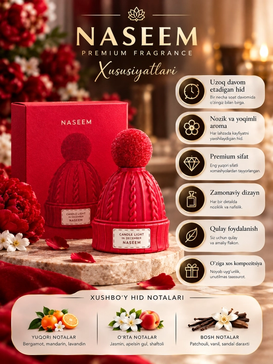 Naseem aqua Parfum, 100 ml, uzoq davom etadigan parfyum