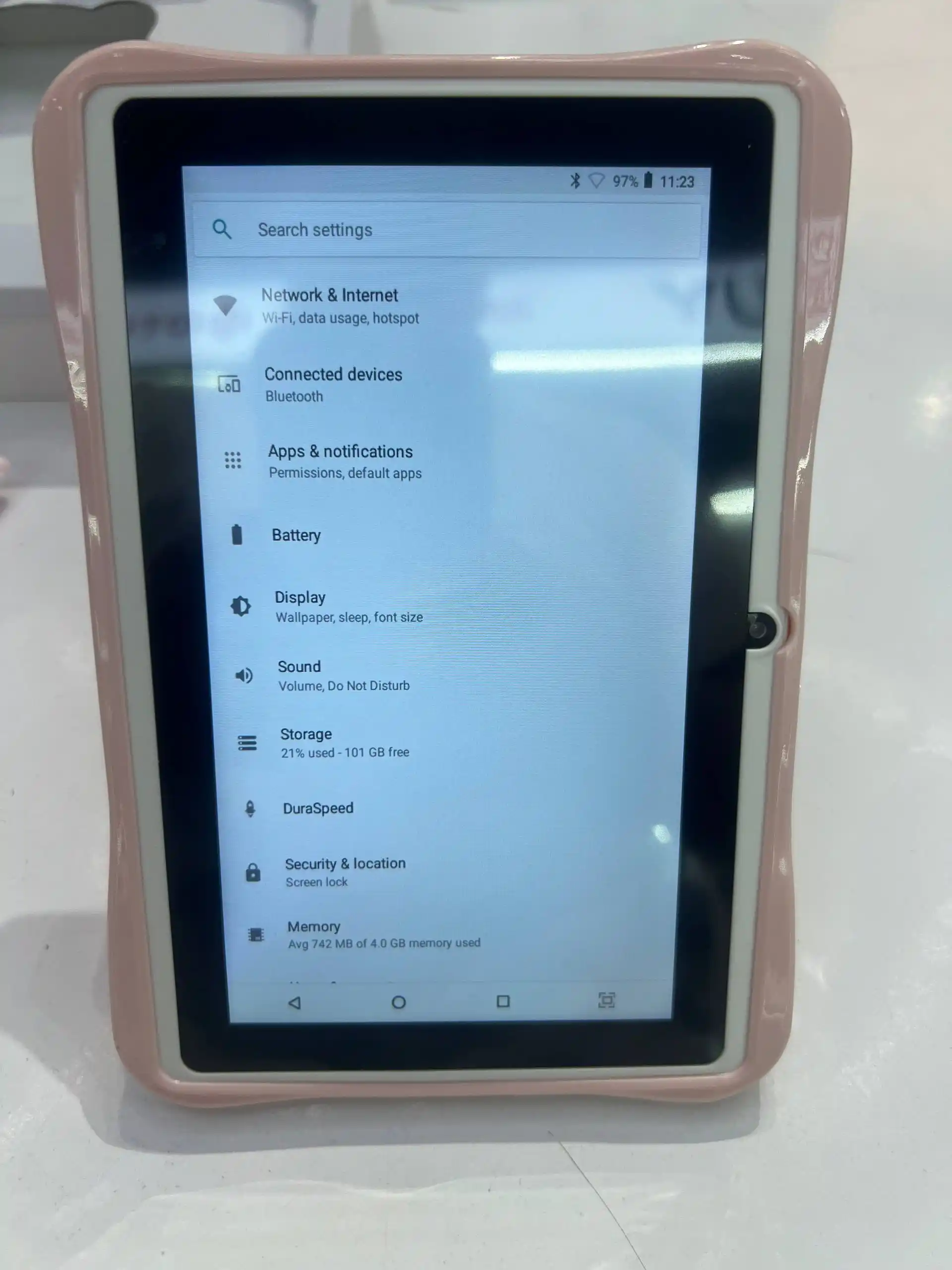 Планшет детский 7" 4/128 ГБ Android 14 Wi-Fi с защитным чехлом