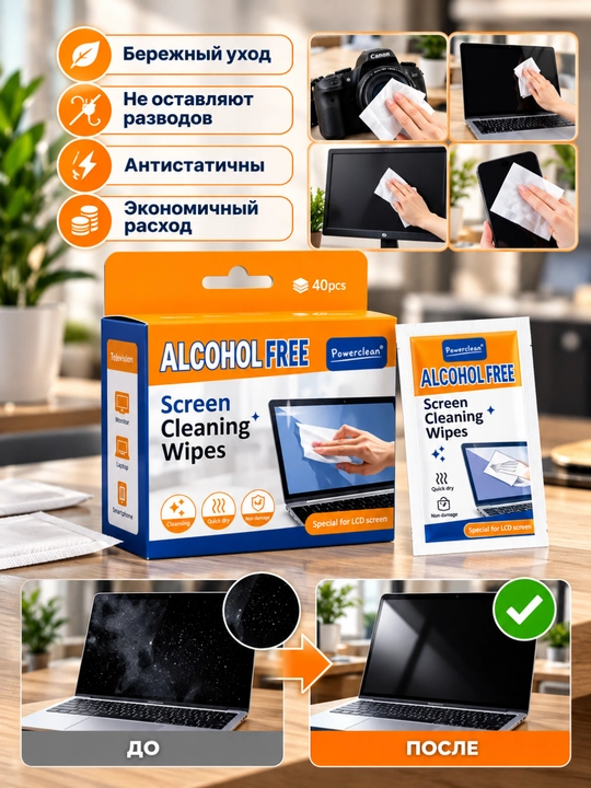 Monitor, televizor, noutbuk, smartfon, ofis jihozlarini tozalash to‘plami 2E Cleaning Kit