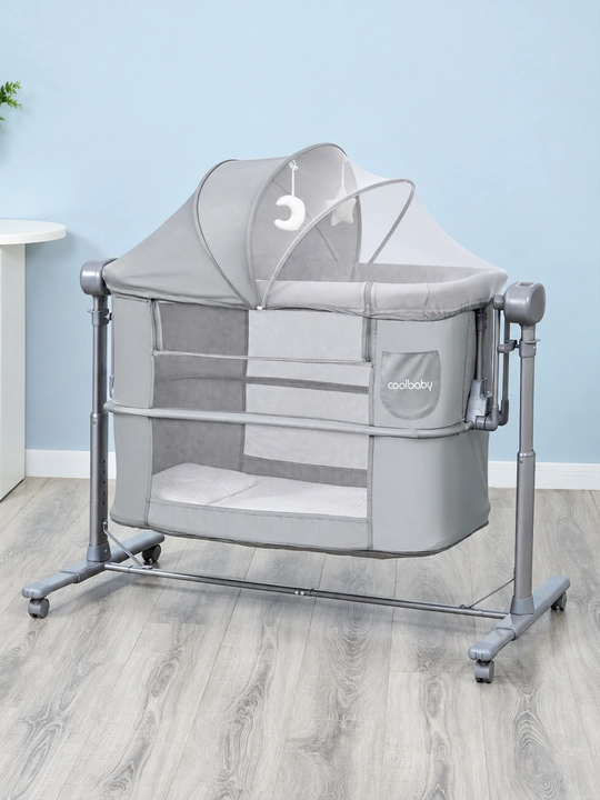 Bolalar karavoti-manej coolbaby 5 in 1, elektr tebranish, 3 tezlik, 25 kg