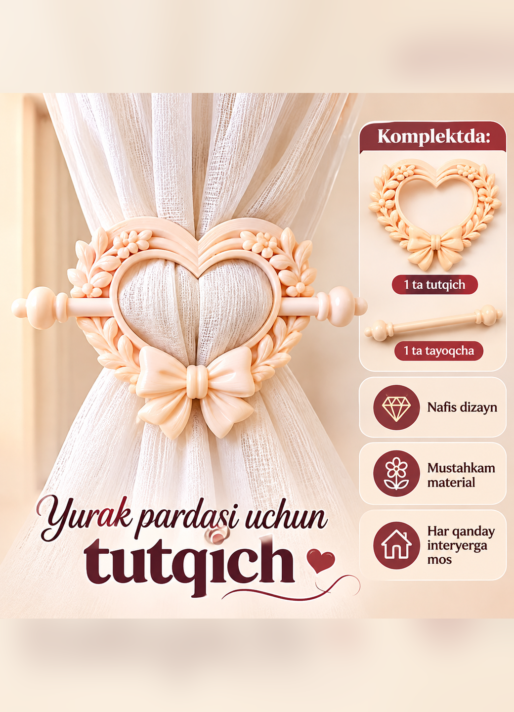Yurak pardasi uchun nafis tutqich - 