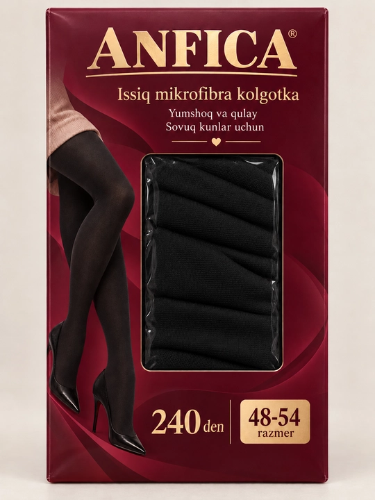 Ayollar issiq kolgotkasi, mikrofibra, 240 den, universal o'lcham, qora