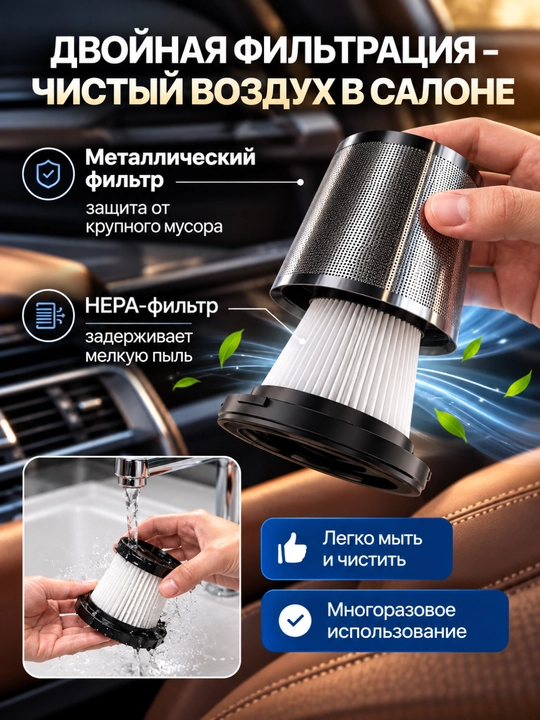 Avtomabillar uchun simsiz plessos 16000Pa,cleaner 6000mAh