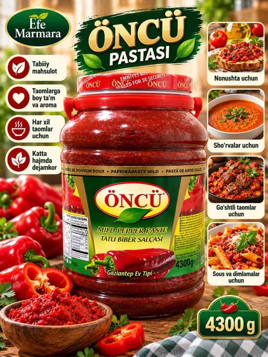 Qizil qalampir pastasi Premium Öncü, 4300 g, Turkiya - 