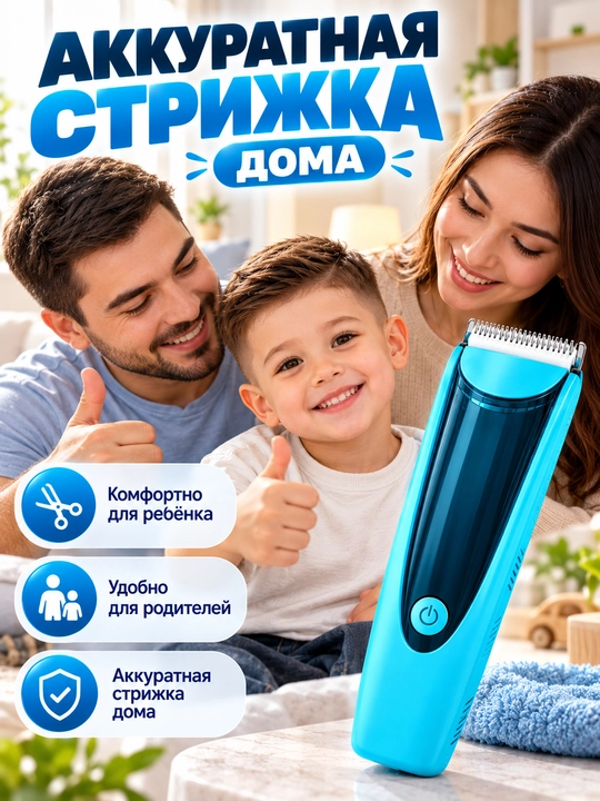 Детская машинка для стрижки волос, аккумуляторный триммер с насадками 3–12 мм