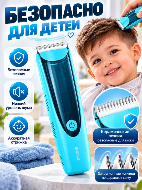 Детская машинка для стрижки волос, аккумуляторный триммер с насадками 3–12 мм