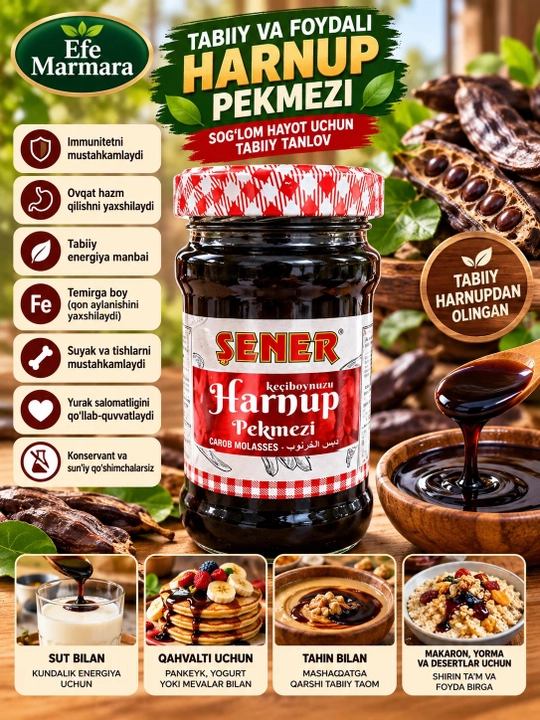 Kechiboynuzu pekmezi Şener, 400 g, Turkiya - 