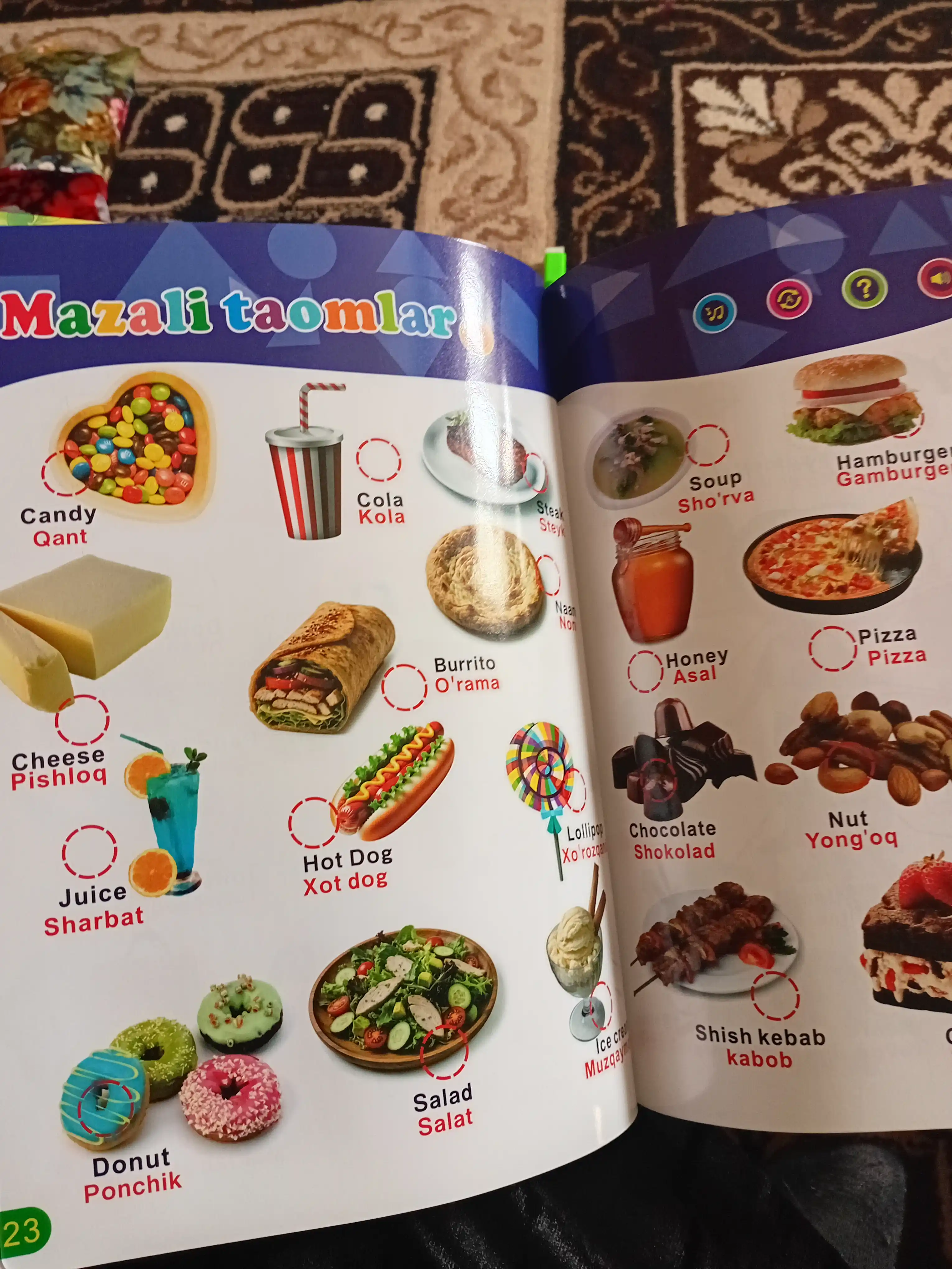 Bolalar o‘qish kitobi 21 qismli, markerli interaktiv alifbo kitobi