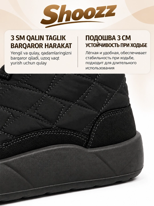 Ayollarning qishki qalin tagcharmli botinkasi