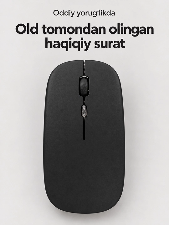 Simsiz sichqoncha Bluetooth+2.4G, tovushsiz, RGB Type-C zaryadli, kompyuter, noutbuk uchun
