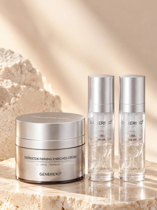 Набор GENEREX лифтинг-крем Dermatox 50 г + коллагеновая ампула 2×30 мл, Корея - 