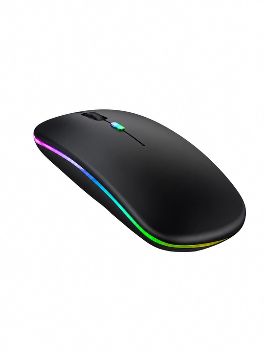 Simsiz sichqoncha Bluetooth+2.4G, tovushsiz, RGB Type-C zaryadli, kompyuter, noutbuk uchun