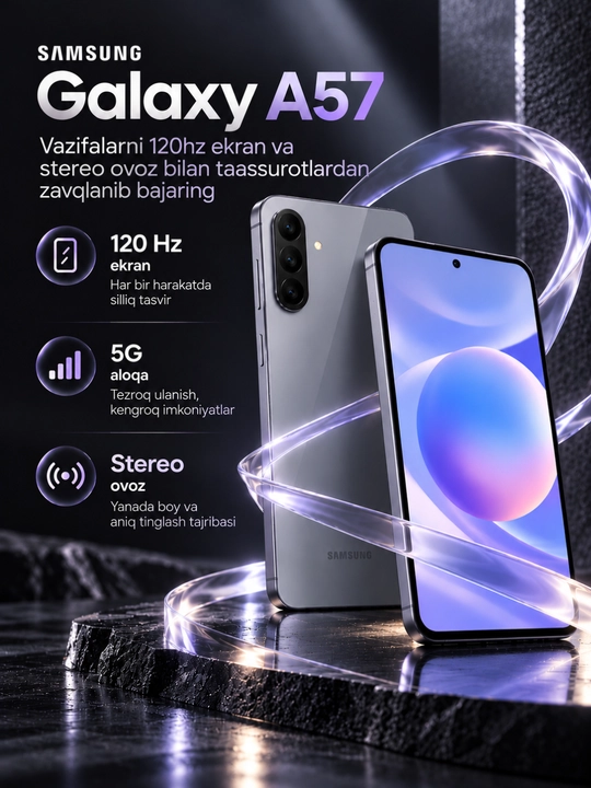 Смартфон Samsung Galaxy A57 5G - AMOLED дисплей, мощная батарея и современная камера