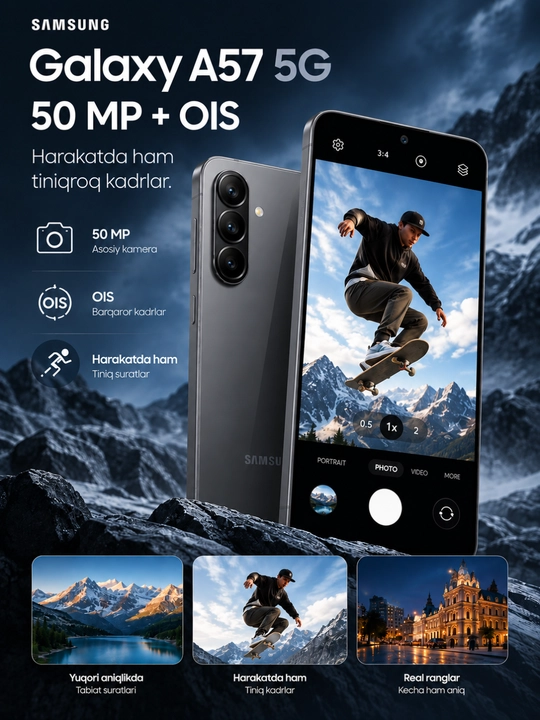 Смартфон Samsung Galaxy A57 5G - AMOLED дисплей, мощная батарея и современная камера