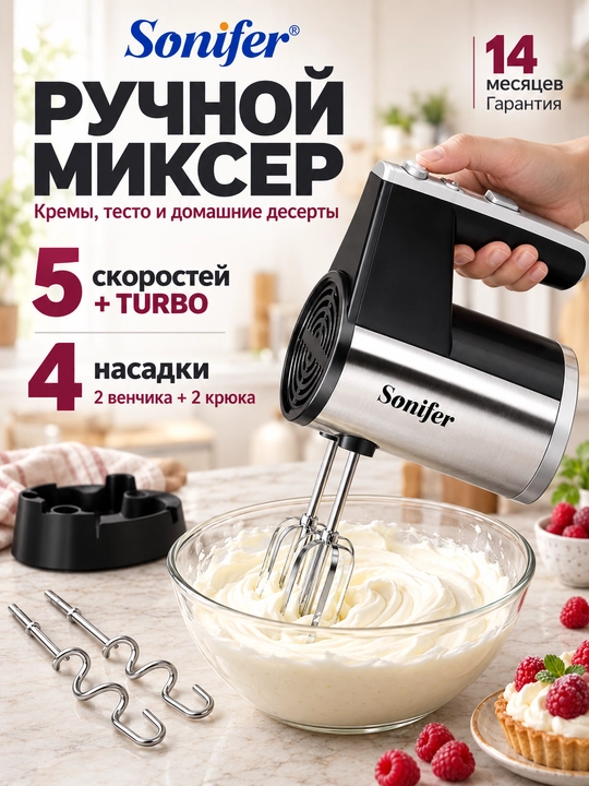 Миксер, ручной миксер, SONIFER, турбо-миксер и 5-скоростной миксер Sonifer - 