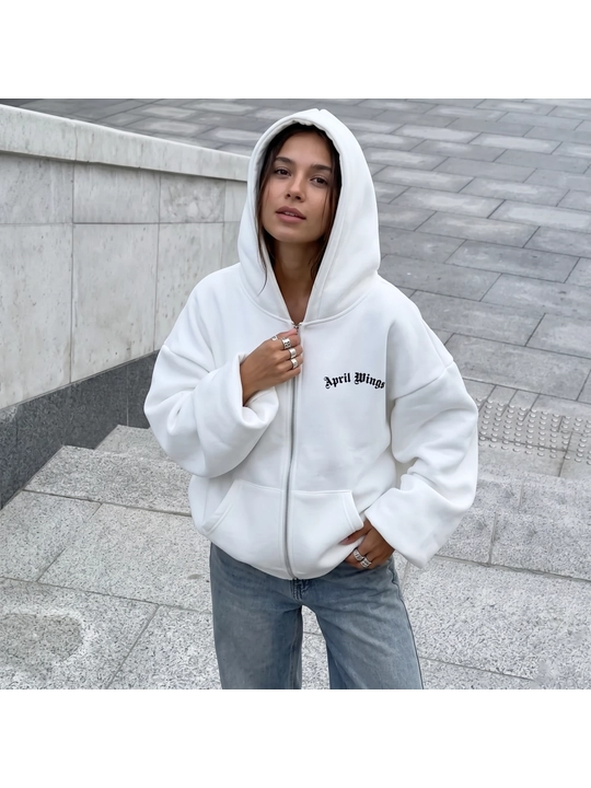 Ayollar uchun Oversize, zipka, Xudi,kuz,qish fasli uchun , qulay Kapushonli Sviter