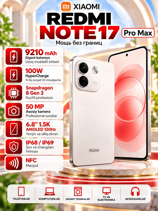 Смартфон Redmi Note 17 Pro Max 5G | Sim+Esim - 