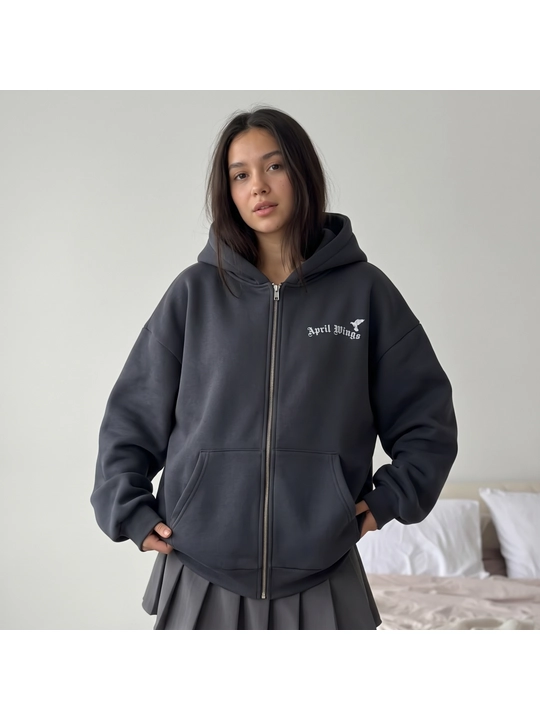 Ayollar uchun Oversize, zipka, Xudi,kuz,qish fasli uchun , qulay Kapushonli Sviter
