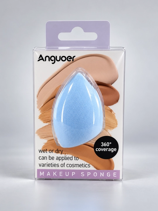 Спонж для макияжа Anguoer, форма капли, для сухого и влажного нанесения, 1 штука