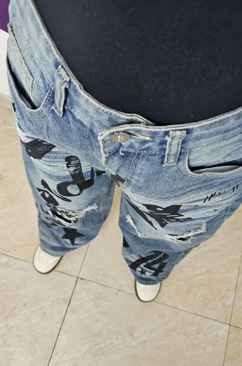 Ayollar baggy jinsi shimlari, keng Y2K, katta o‘lchamli, quvurli