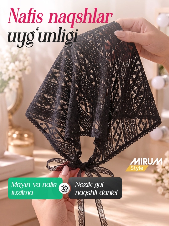 Gipyurli sharf kosinka, toʻrli roʻmollar va gipyur romol ayollar uchun