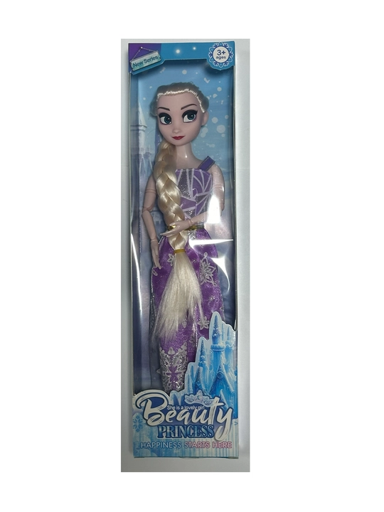 Beauty Princess malika qo'g'irchog'i, uzun o'rilgan sochli, yaltiroq ko'ylagida, 3 yoshdan - 
