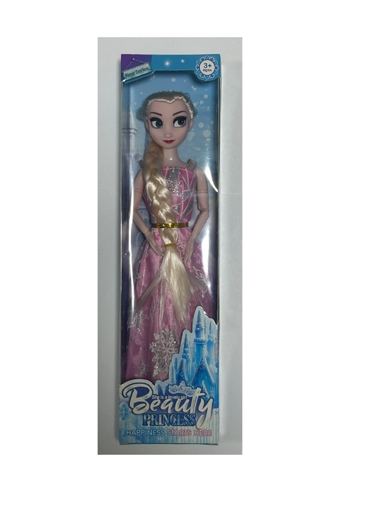 Beauty Princess malika qo'g'irchog'i, uzun o'rilgan sochli, yaltiroq ko'ylagida, 3 yoshdan - 
