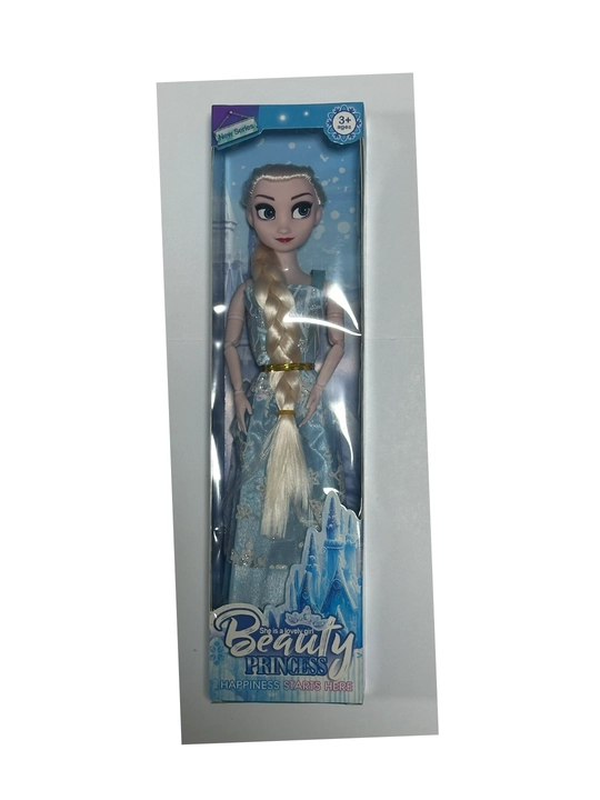 Beauty Princess malika qo'g'irchog'i, uzun o'rilgan sochli, yaltiroq ko'ylagida, 3 yoshdan - 