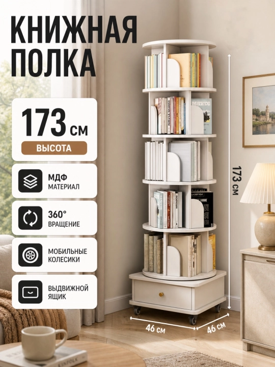 Многоярусные книжные полки для дома, спальни, кабинета и гостиной - 