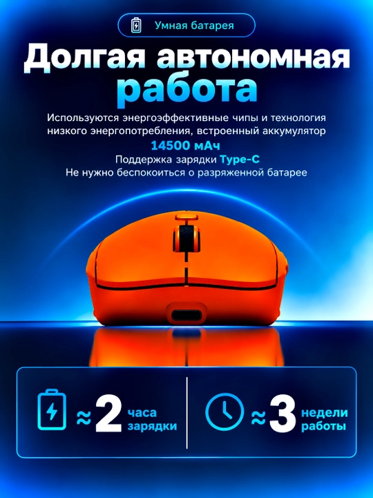 O'yin uchun simsiz sichqoncha, Bluetooth 5.0/2.4G. 8000 DPI