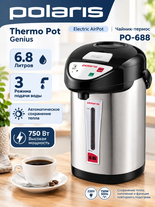 Termopot, elektr choynak-termos, termos, elektr suv isitgichi, 6.8 litr - 