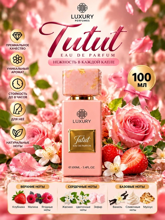 Tutut LUXURY — nozik didli ayollar uchun hashamatli atir, 100 ml