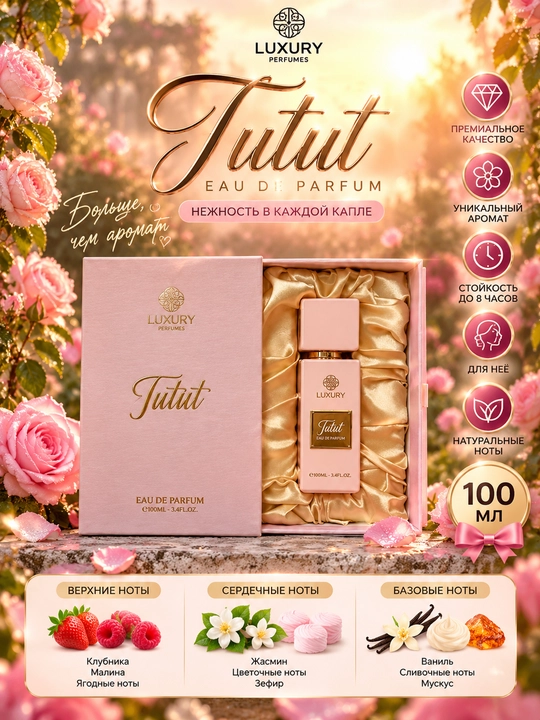 Tutut LUXURY — nozik didli ayollar uchun hashamatli atir, 100 ml - 