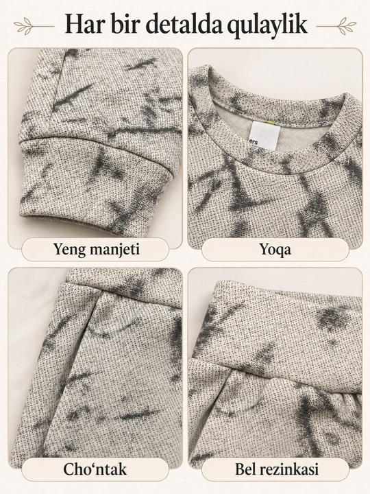 O'gil va qizlar uchun uy kiyimi, pijama, 1-8 yoshgacha sport kiyimi