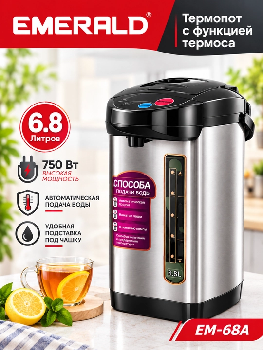 Termopot, elektr choynak-termos, termos, elektr suv isitgichi, 6.8 litr - 